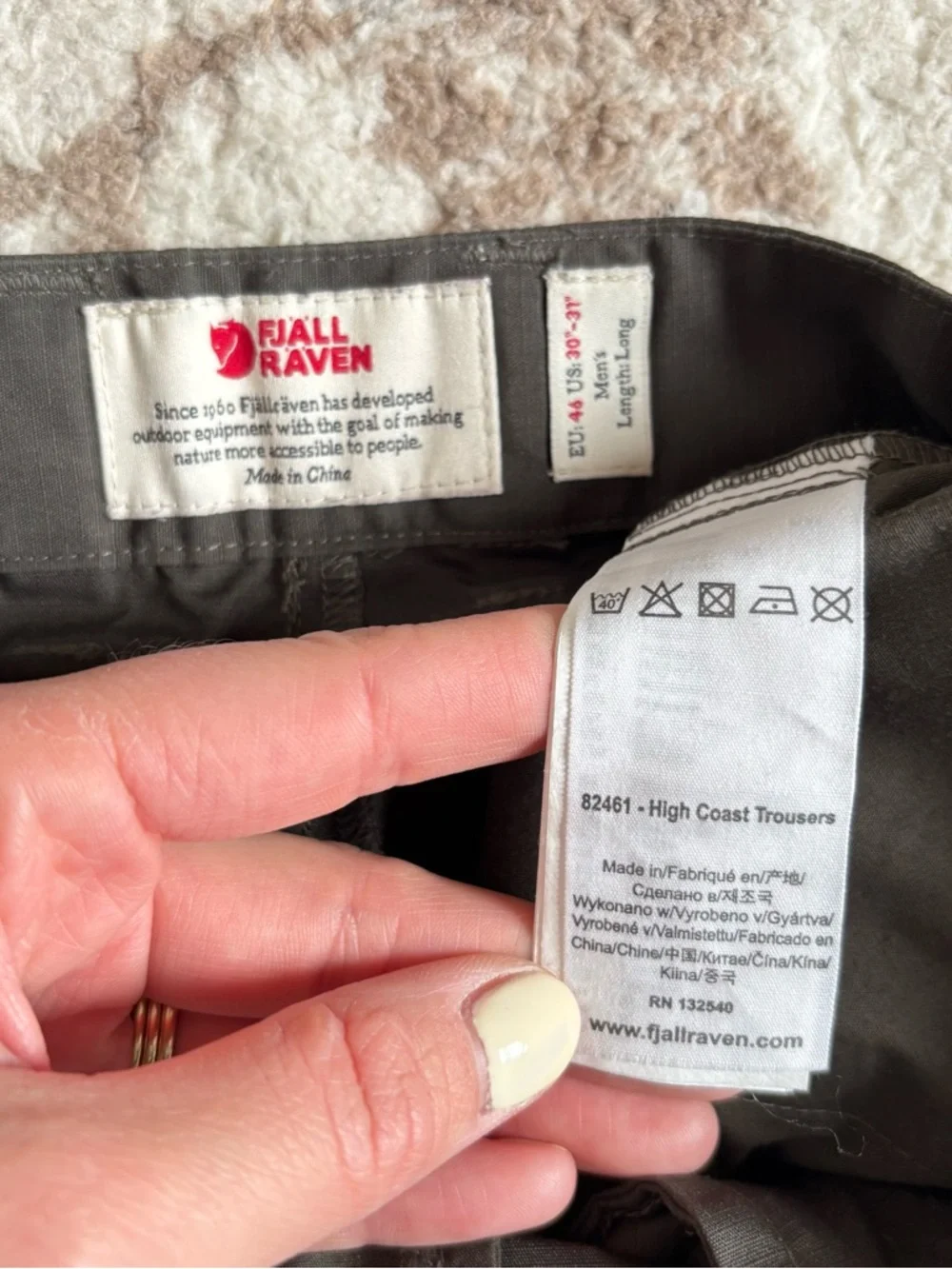 Fjallraven Men’s High Coast Trousers Bottoms Khaki Rewaxable G-1000 Waterproof